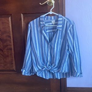 striped button down